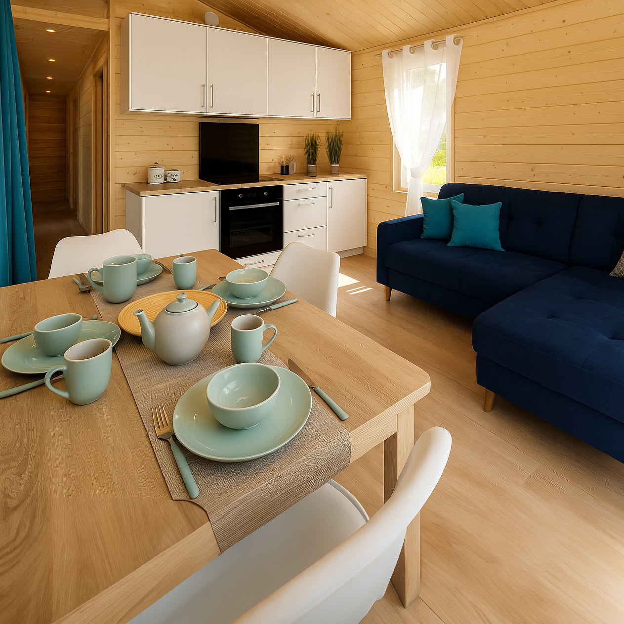 BS01 – Compact vakantiehuisje (35 m²) met badkamer, keuken & slaapkamer