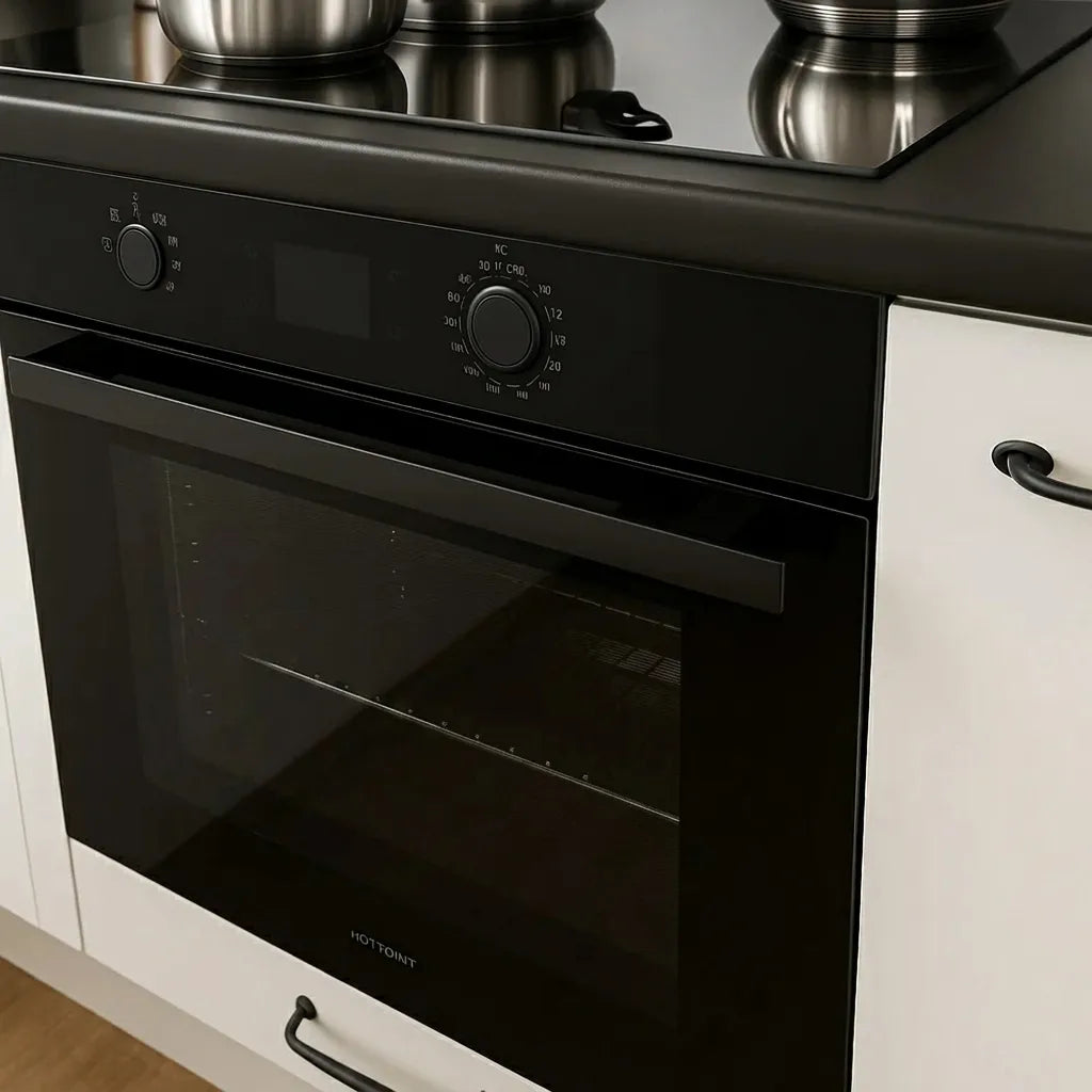 Inbouwoven en kookplaat in de keuken van de Buitenkamer Kiefern