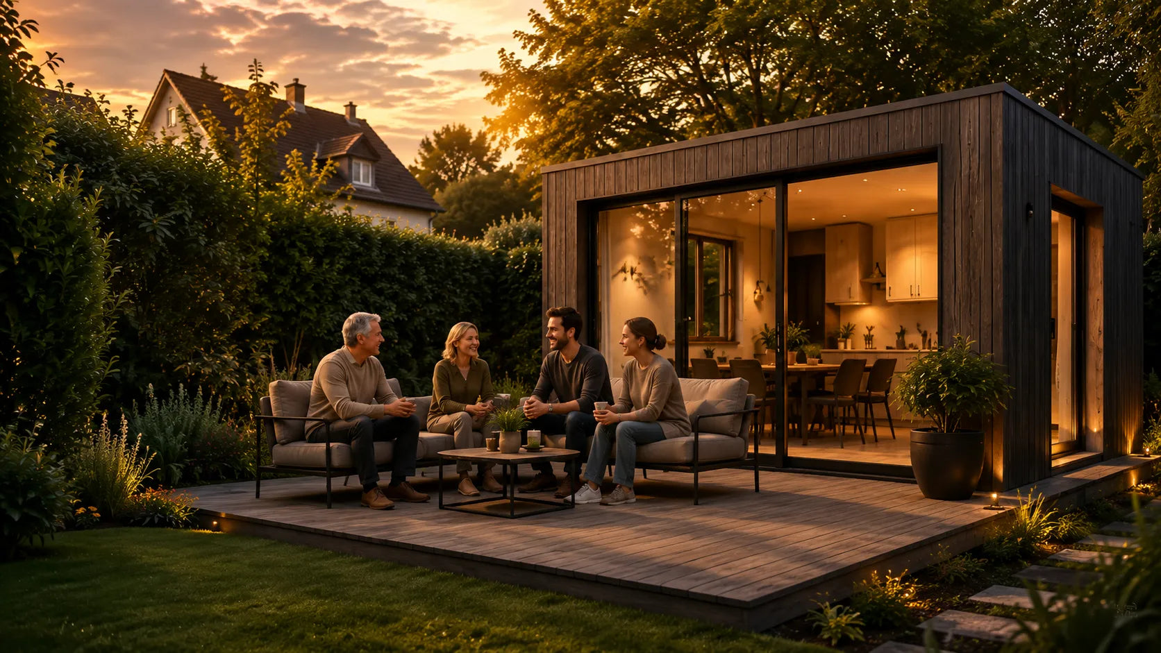 Modulaire familiewoning op eigen erf in een groene achtertuin